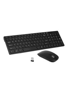 Buy Wireless Keyboard And Mouse Set English Black in Saudi Arabia