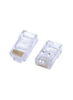 Buy RJ45 CAT6 Modular Connectors Clear/Gold in UAE