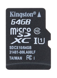 اشتري بطاقة ذاكرة مايكرو SD من الفئة 10 مع محول 64غيغابايت أسود في السعودية