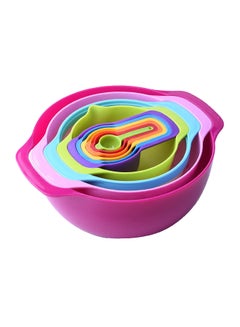 Buy 10-Piece Rainbow Measuring Cups And Spoons Set Multicolour 25centimeter in Saudi Arabia