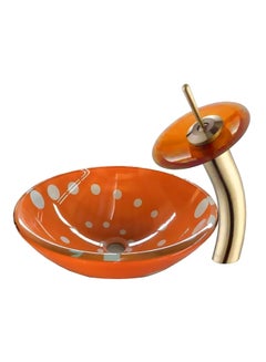 Buy Wash Basin Orange/Silver 22x14x4inch in Egypt