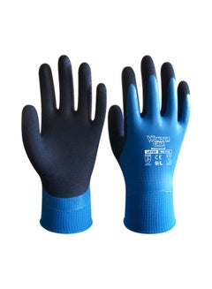 Buy Thermo Plus Double Layered Coldproof Work Gloves Blue 27x15x2cm in Saudi Arabia