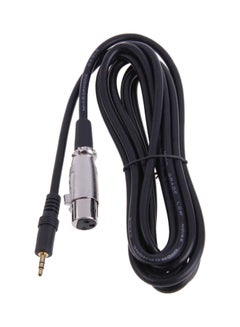 Buy XLR 3 Pin Female To Right Angle Microphone Cable Black/Silver in UAE