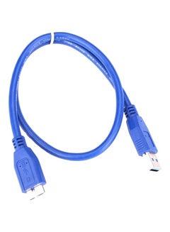 اشتري كابل مايكرو بمنفذ USB 3.0 A إلى B لقرص سامسونج الصلب الخارجي/ قرص ويسترن ديجيتال سيجيت أزرق في السعودية