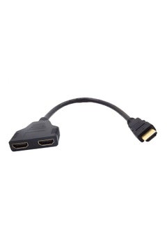 Buy HDMI 1-In-2 Out Splitter Cable Adapter Black in UAE