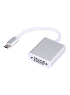 Buy USB Type C Thunderbolt To VGA Converter Cable White/Silver in Saudi Arabia