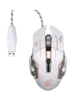 Buy Wired Gaming Optical Mouse White/Grey/Orange in Saudi Arabia