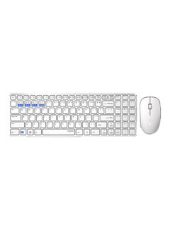 اشتري Wireless Keyboard and Mouse Combo 9300M Multimode Connection 3.0/4.0/2.4 GHz World's Ultra Slim English Arabic Keyboard and Mouse أبيض في الامارات