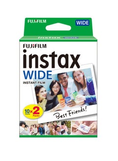 Buy 20-Piece Wide Photo Paper For Instax WIDE 300 White in UAE