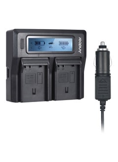 Buy Dual Channel Camera Battery Charger For Nikon EN-EL15 With DC Car Charger Black in Saudi Arabia