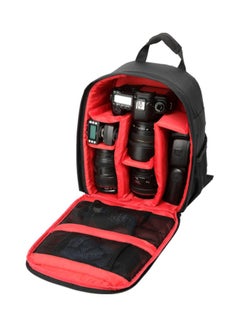 Buy Waterproof Camera Backpack With Rain Cover Black/Red in Saudi Arabia