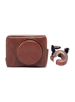 Buy Protective Camera Cover With Shoulder Strap For Canon PowerShot G7X Mark II/G7X II Brown in Saudi Arabia