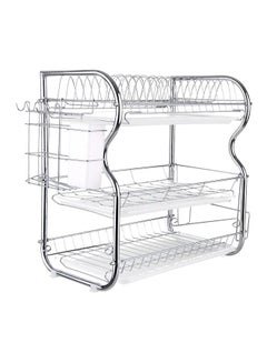 Buy 3-Tier Dish Rack Silver 47x17x26.5cm in UAE