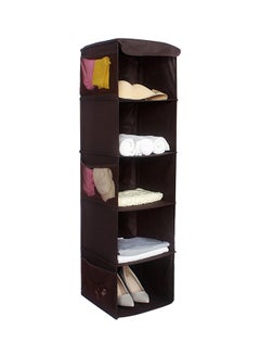 Buy 5-Shelf Hanging Closet Organizer Brown in Saudi Arabia