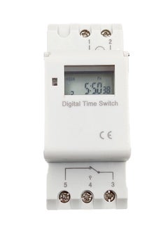 Buy Programmable Time Switch Relay Control Digital Timer White 3.39 X 2.56 X 1.42inch in UAE