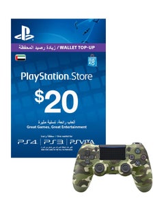 Buy Live Card 20$ - PlayStation 4 (PS4) With DUALSHOCK 4 Wireless Controller - PlayStation 4 (PS4) in UAE