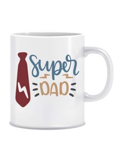 Buy Super Dad Printed Ceramic Coffee Mug White 11ounce in UAE