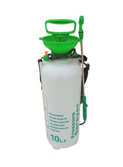 Buy Pressure Sprayer With Nozzle And Trigger Lock White/Green 10Liters in Saudi Arabia