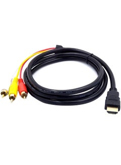 Buy HDMI To AV 3 RCA Audio Video Connector Cable Multicolour in Saudi Arabia