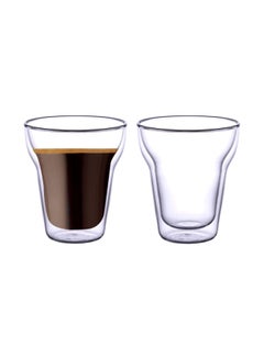 اشتري 2-Piece Double Wall Glass Tumbler Clear 220 مل في الامارات