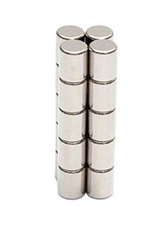 Buy 20-Piece Strong Earth Neodymium Magnet Block Silver 4 x 5mm in Saudi Arabia