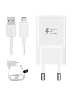 Buy Fast Portable Wall Charger With USB Cable White in UAE