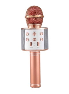 Buy Bluetooth Wireless Karaoke Microphone A089 Rose Gold/Silver in UAE