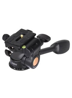 Buy 3-Way Fluid Ball Head Tripod Stand With Quick Release Plate Black in Saudi Arabia
