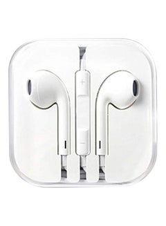 Buy In-Ear Headsets For Apple iPhone 5/Samsung Mobile Phones With Mic White in Saudi Arabia