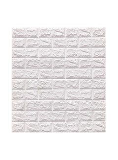 Buy 3D Brick Pattern Decorative Wallpaper White 70x77x0.5cm in Egypt