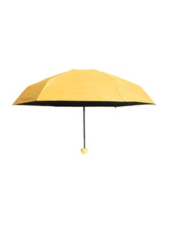 Buy Foldable UV-Protection Capsule Umbrella Yellow in Saudi Arabia