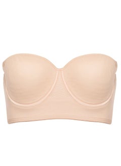 Buy Strapless Control Bra With Extra Sides Support Beige in UAE