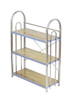 Buy 3-Shelves Shoe Rack Silver/Brown 50x20x70centimeter in Saudi Arabia