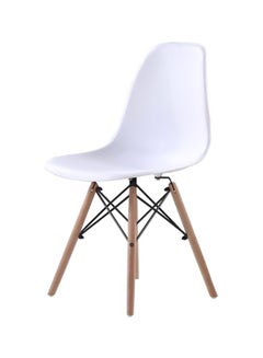 Buy Plastic Office Chair White/Brown in Saudi Arabia