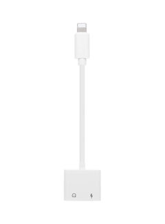 Buy 2 In 1 3.5 mm Headphone Jack And Lightning Charging Adapter For Apple iPhone X 8/8Plus/7/7Plus/6/6S Plus White in Egypt