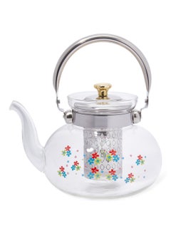 Buy Glass Tea Pot Multicolour 1000ml in Saudi Arabia