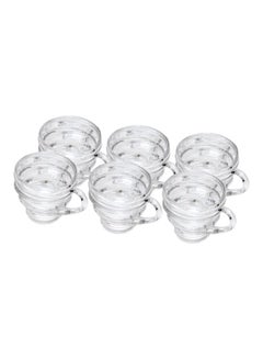 Buy 6-Piece Tea Cup Set Clear in Egypt