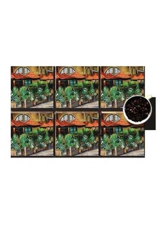 Buy 6-Piece Printed Coaster Set Multicolour 7x7cm in Egypt