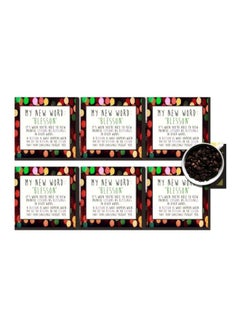 Buy 6-Piece Printed Coaster Set Multicolour 7x7cm in Egypt