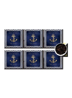 Buy 6-Piece Printed Coaster Set Multicolour 7x7cm in Egypt