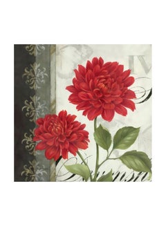 اشتري Flower Printed Decorative Wall Art With Frame Red/Green/Grey 16x16 سنتيمتر في مصر