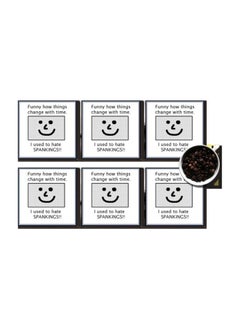 Buy 6-Piece Printed Coaster Set White/Black/Pink 7x7cm in Egypt