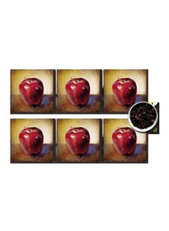 Buy 6-Piece Printed Coaster Set Multicolour 7x7cm in Egypt