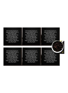 Buy 6-Piece Coaster Set Black/Grey 7x7cm in Egypt