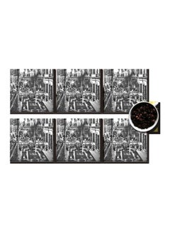 Buy 6-Piece Coaster Set Black/White 7x7cm in Egypt