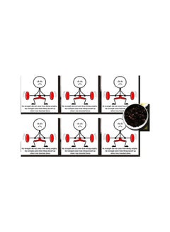 Buy 6-Piece Coaster Set White/Black/Red 7x7cm in Egypt