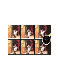 Buy 6-Piece Decorative Coasters Multicolour 7x7cm in Egypt