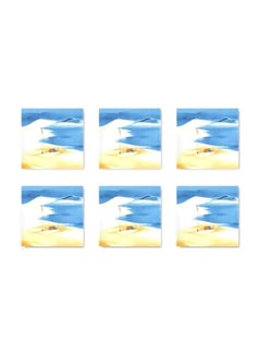 Buy 6-Piece Magnetic Coaster Set Multicolour 7x7cm in Egypt