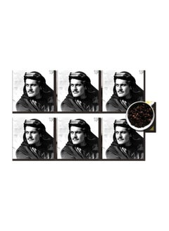 Buy 6-Piece Coaster Set Black/White 7x7cm in Egypt