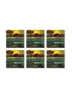 Buy 6-Piece Coaster Set Multicolour 7x7cm in Egypt